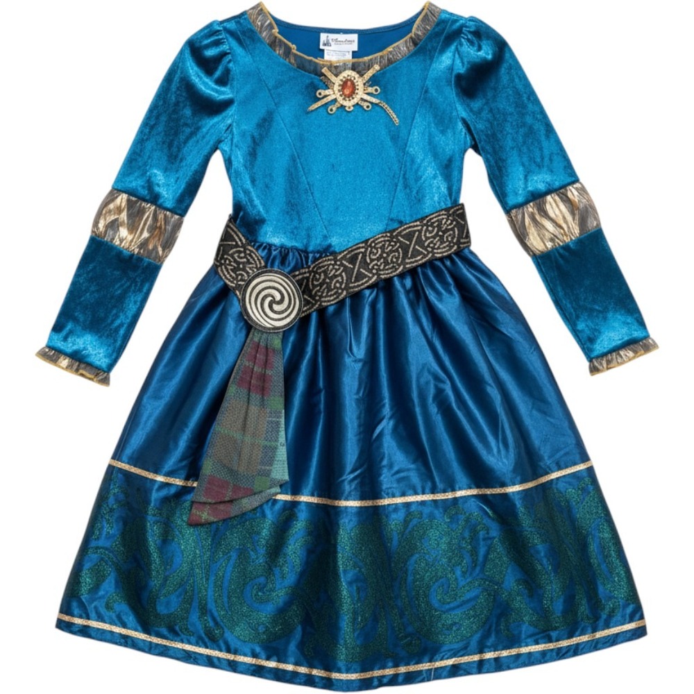 Authentic Disney Parks Merida Brave Costume Dress Girls Small Velvet Gold Celtic